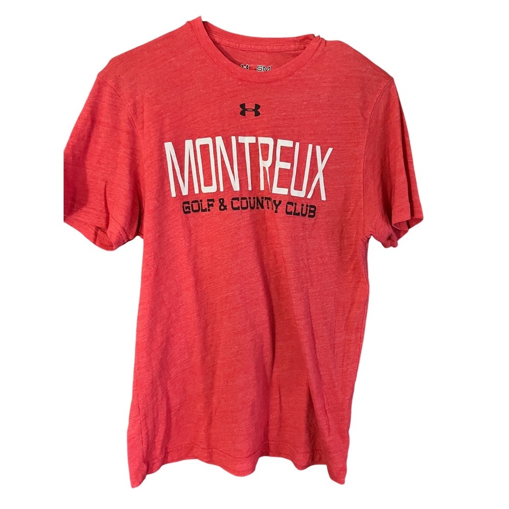 Under Armour Montreux Golf & Country Club T-Shirt Red HeatGear Men's Small